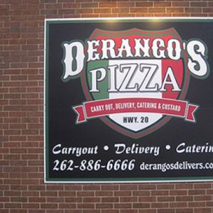 Building Sign for Derango's Pizza in Racine, WI