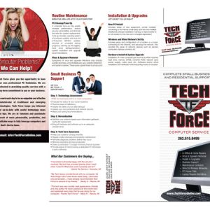 Tech Force Computer Service Tri-Fold Brochure graphic design racine